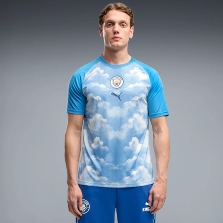Maillot avant match Manchester City bleu blanc