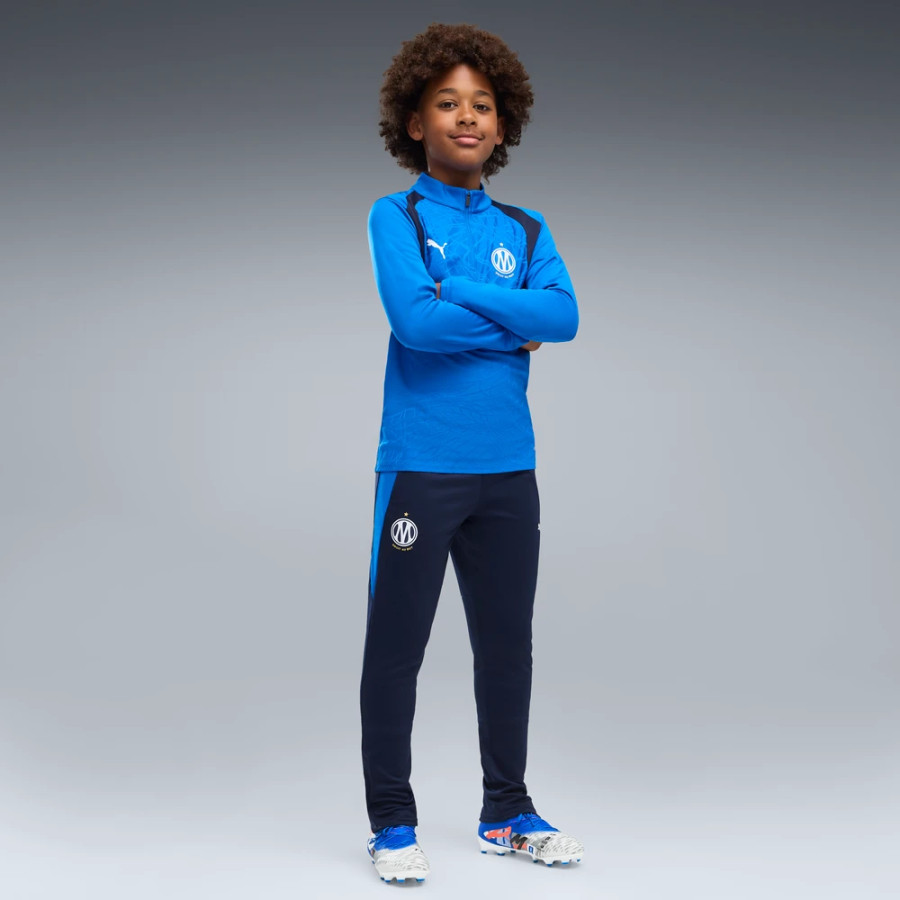 Sweat zippé junior OM bleu noir