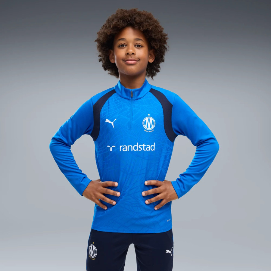 Sweat zippé junior OM bleu noir
