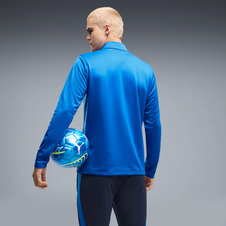 Sweat zippé OM Warm bleu blanc