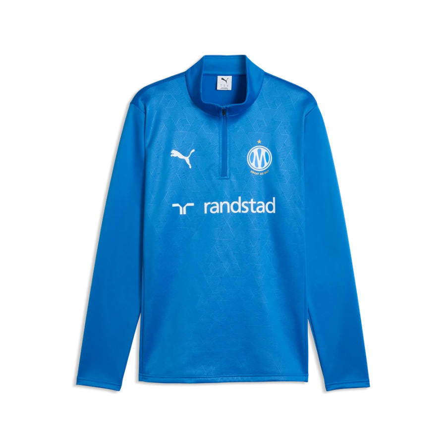 Sweat zippé OM Warm bleu blanc