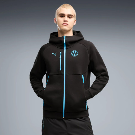 Veste survêtement OM PumaTech FZ noir bleu 