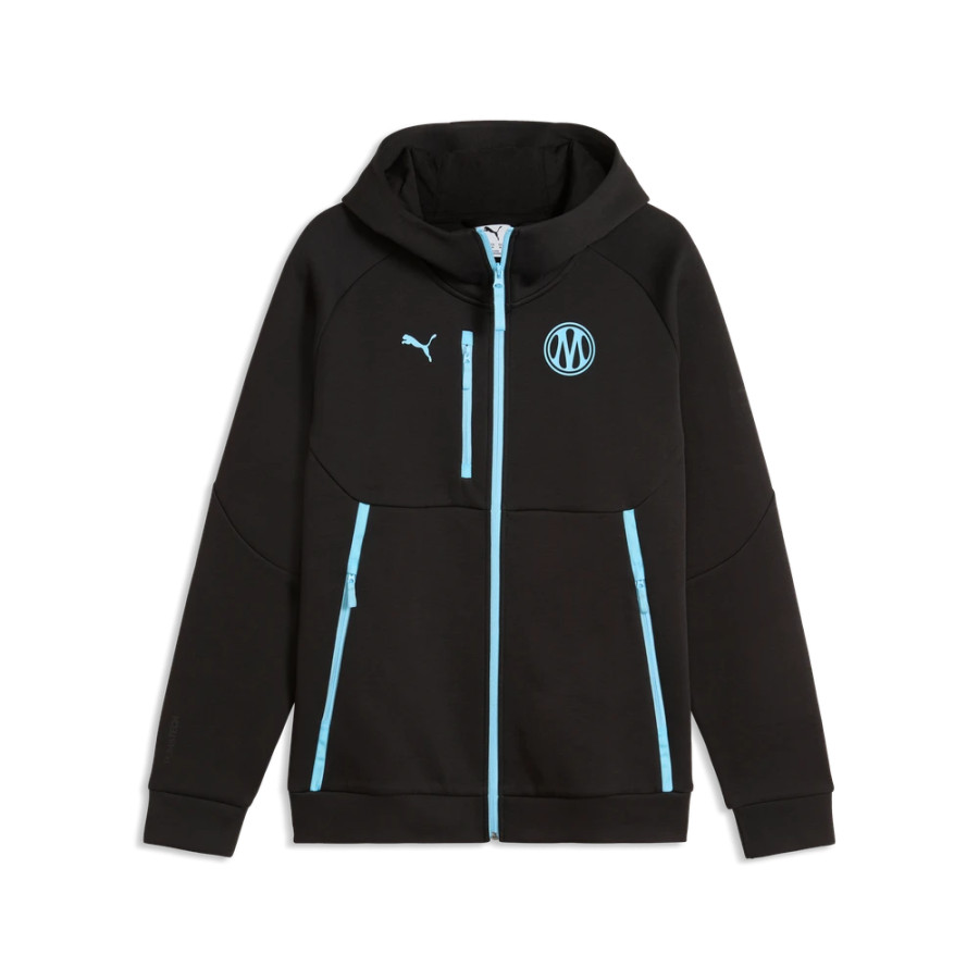 Veste survêtement OM PumaTech FZ noir bleu 
