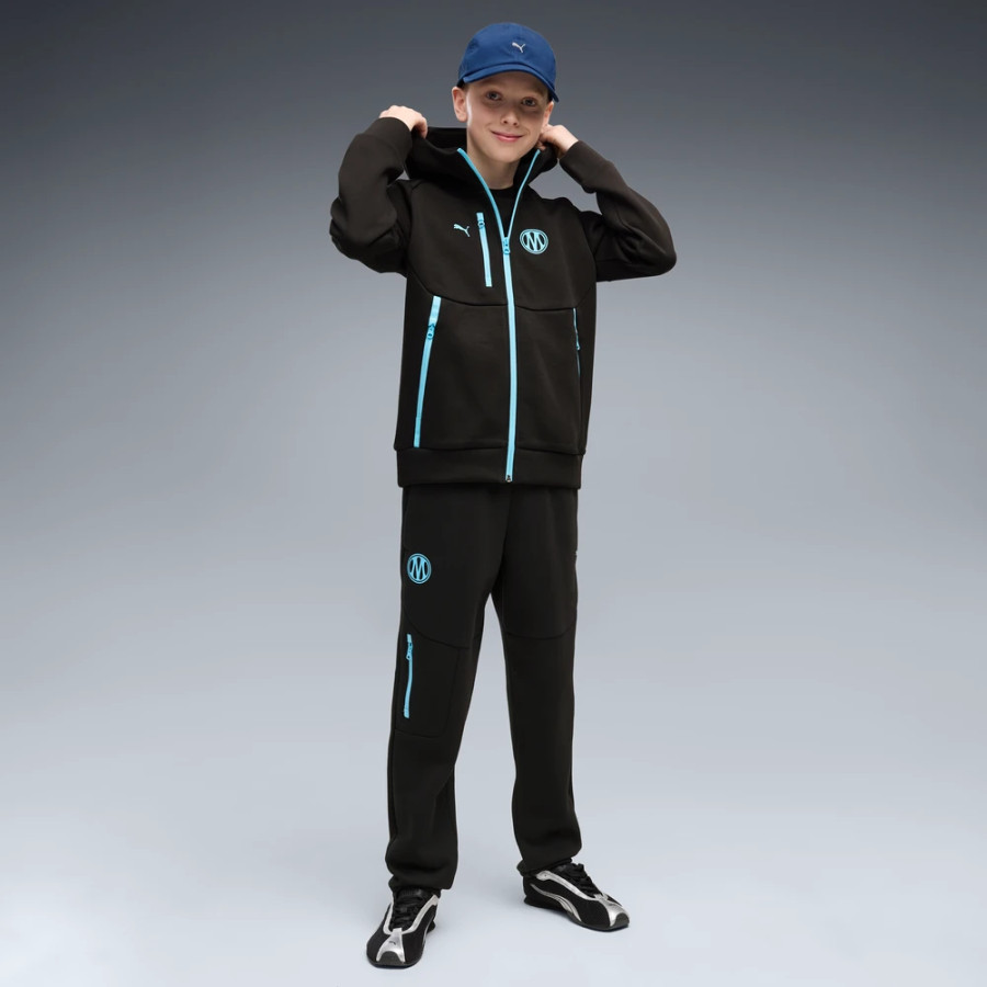 Veste survêtement junior OM PumaTech FZ noir bleu