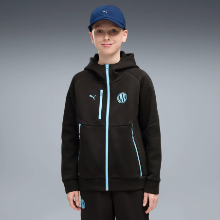 Veste survêtement junior OM PumaTech FZ noir bleu