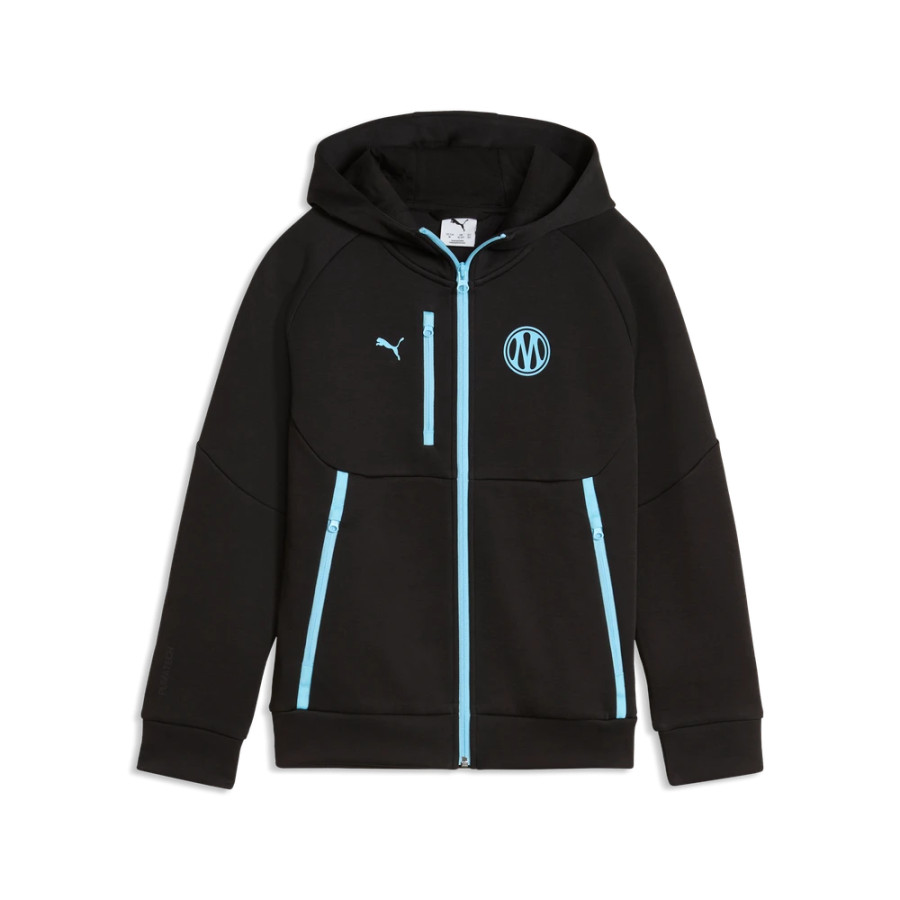 Veste survêtement junior OM PumaTech FZ noir bleu