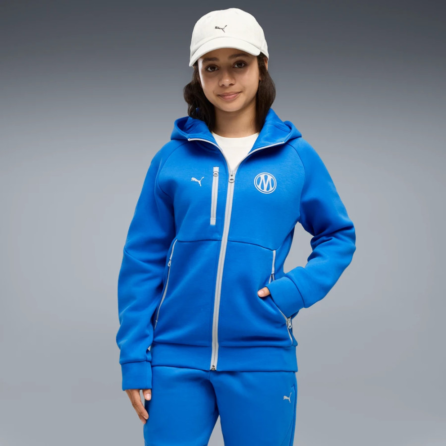 Veste survêtement junior OM PumaTech FZ bleu blanc
