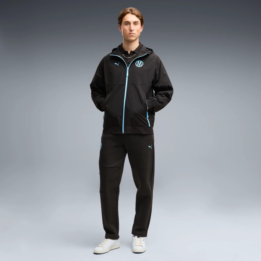 Veste survêtement OM PumaTech Woven noir bleu