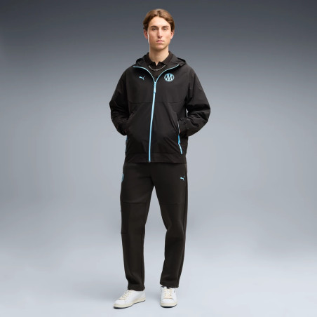Veste survêtement OM PumaTech Woven noir bleu