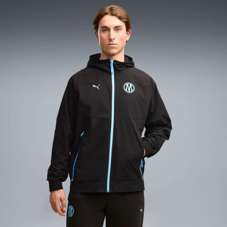 Veste survêtement OM PumaTech Woven noir bleu