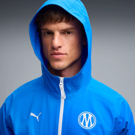 Veste survêtement OM PumaTech Woven bleu blanc