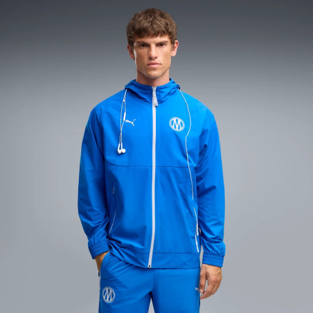Veste survêtement OM PumaTech Woven bleu blanc