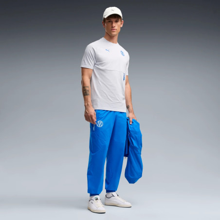 Pantalon survêtement OM PumaTech Woven bleu blanc