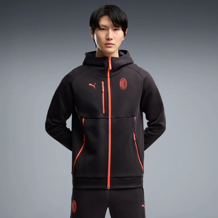 Veste survêtement Milan AC PumaTech FZ noir rouge