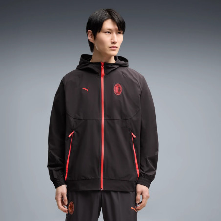 Veste survêtement Milan AC PumaTech woven noir rouge