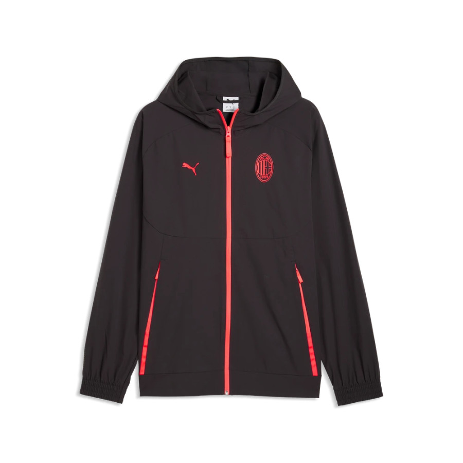 Veste survêtement Milan AC PumaTech woven noir rouge