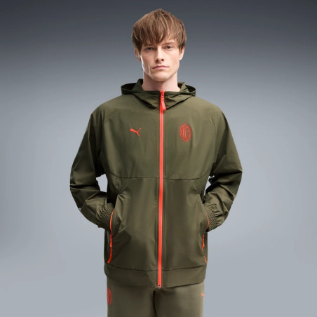 Veste survêtement Milan AC PumaTech Woven vert rouge