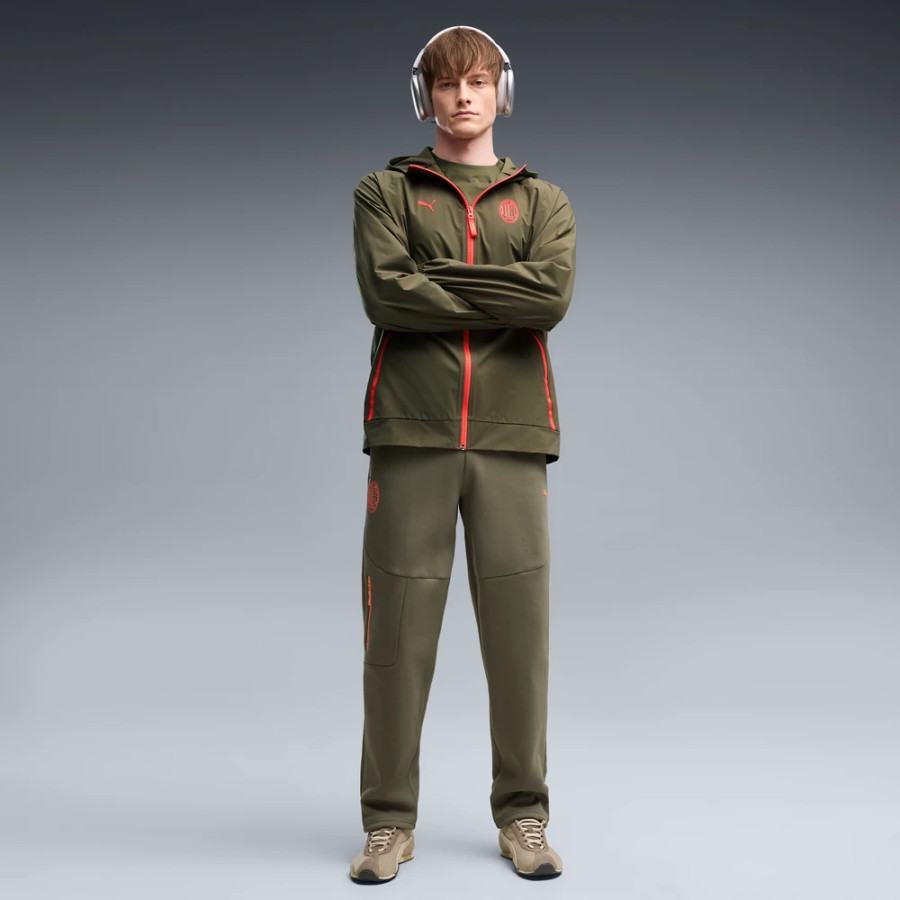 Veste survêtement Milan AC PumaTech Woven vert rouge