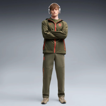 Veste survêtement Milan AC PumaTech Woven vert rouge