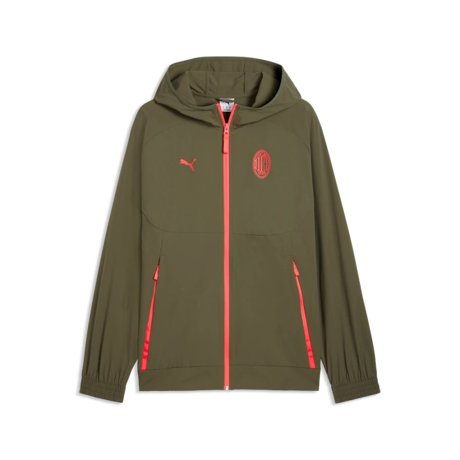 Veste survêtement Milan AC PumaTech Woven vert rouge