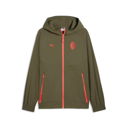 Veste survêtement Milan AC PumaTech Woven vert rouge