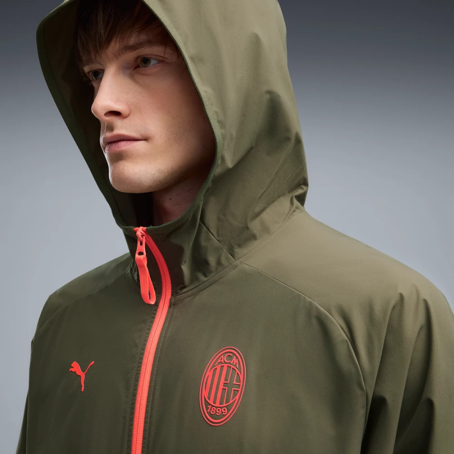 Veste survêtement Milan AC PumaTech Woven vert rouge