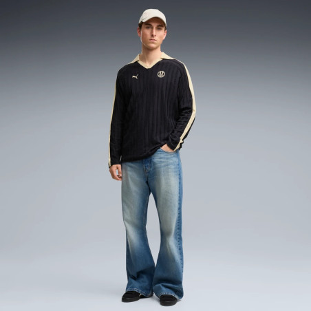 Polo manches longues OM T7 noir or