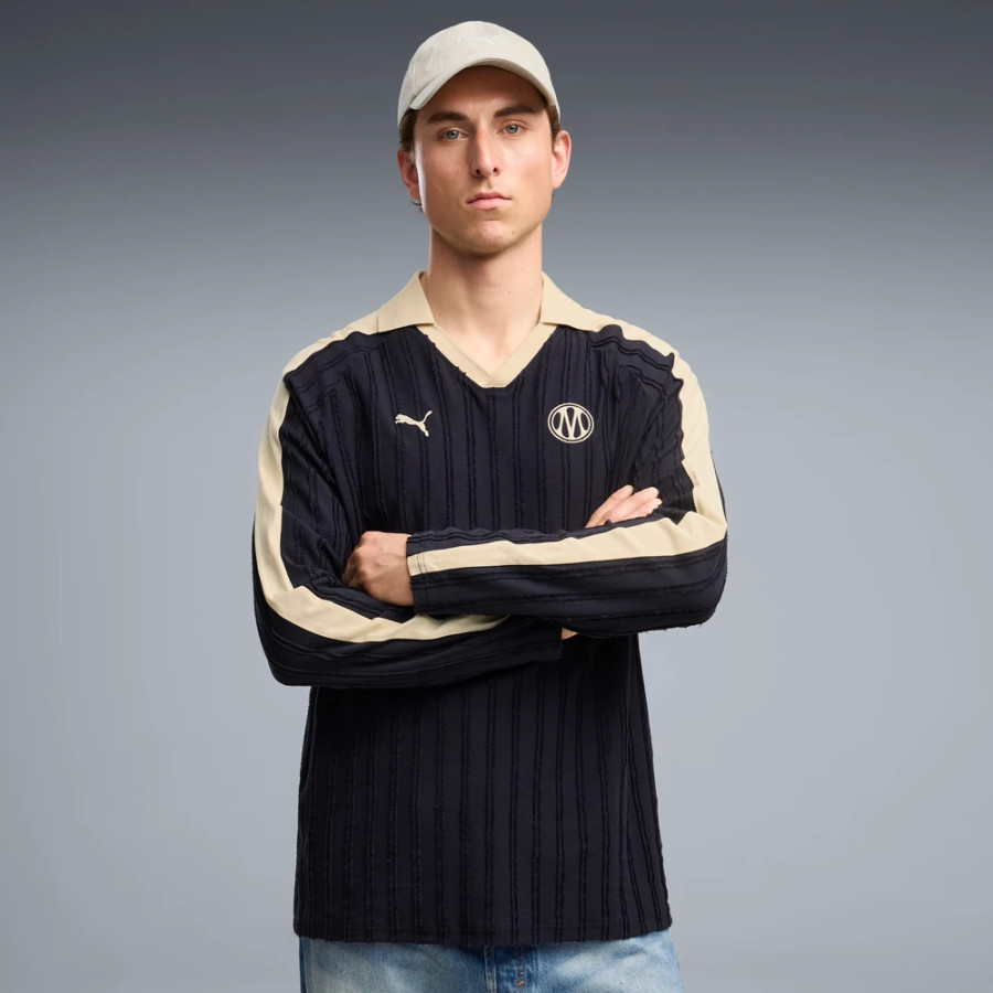 Polo manches longues OM T7 noir or