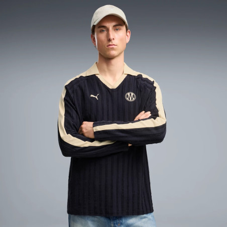 Polo manches longues OM T7 noir or