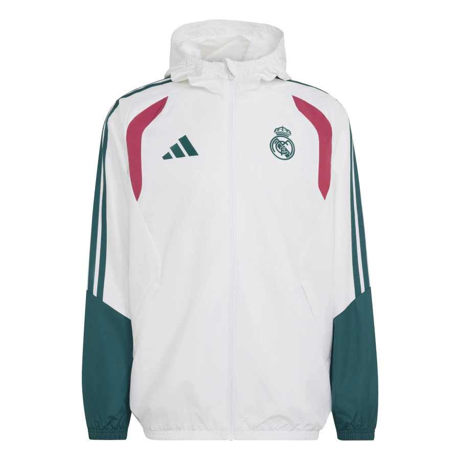 Veste imperméable Real Madrid blanc vert