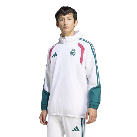 Veste imperméable Real Madrid blanc vert