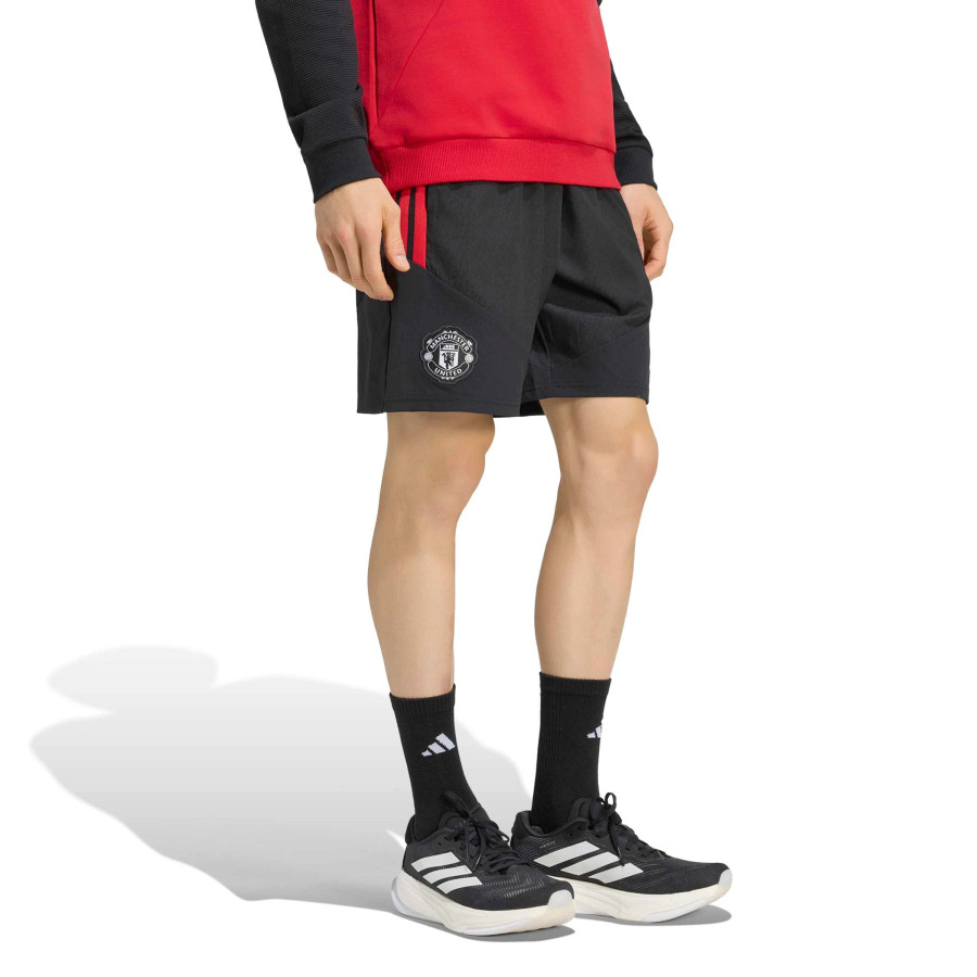 Short entraînement Manchester United woven noir rouge