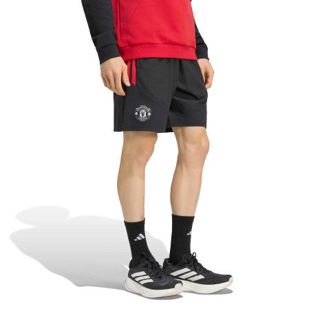 Short entraînement Manchester United woven noir rouge