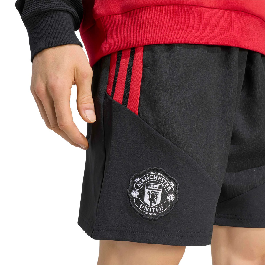 Short entraînement Manchester United woven noir rouge