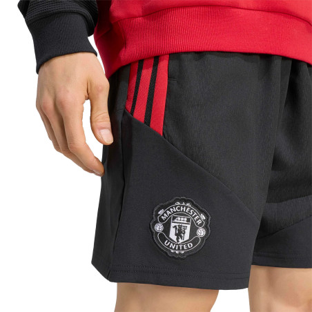 Short entraînement Manchester United woven noir rouge