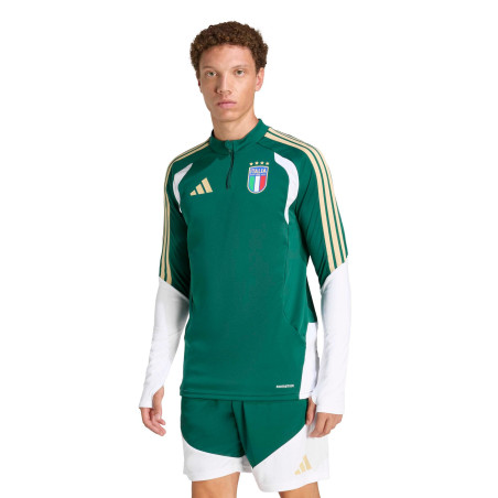 Sweat zippé Italie vert blanc