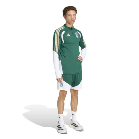 Sweat zippé Italie vert blanc