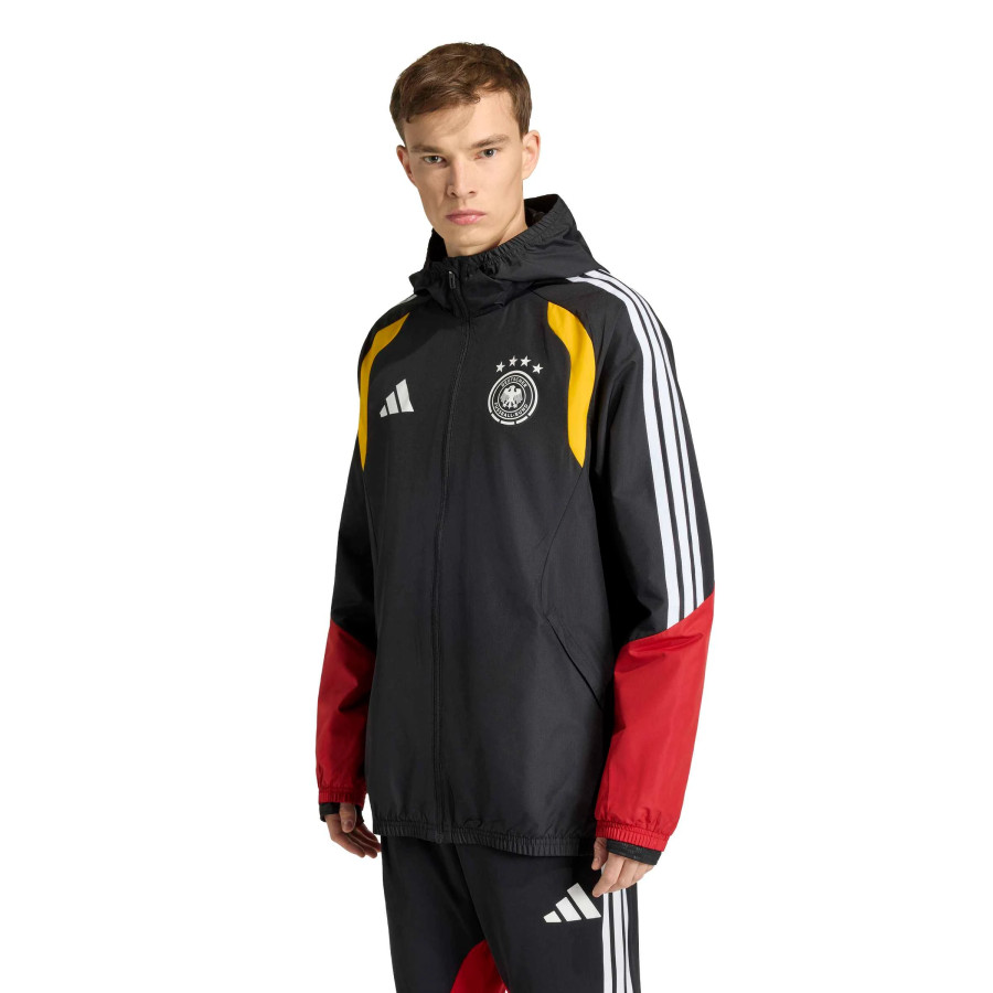 Veste imperméable Allemagne noir rouge