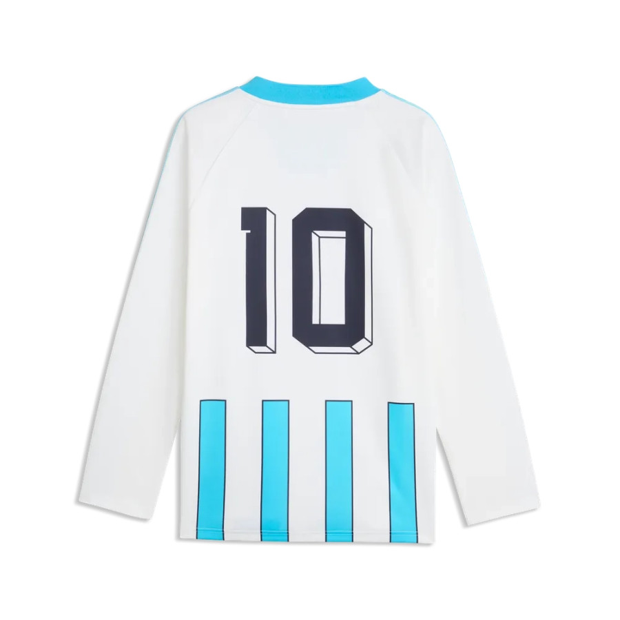 Maillot manches longues OM King Retro blanc bleu