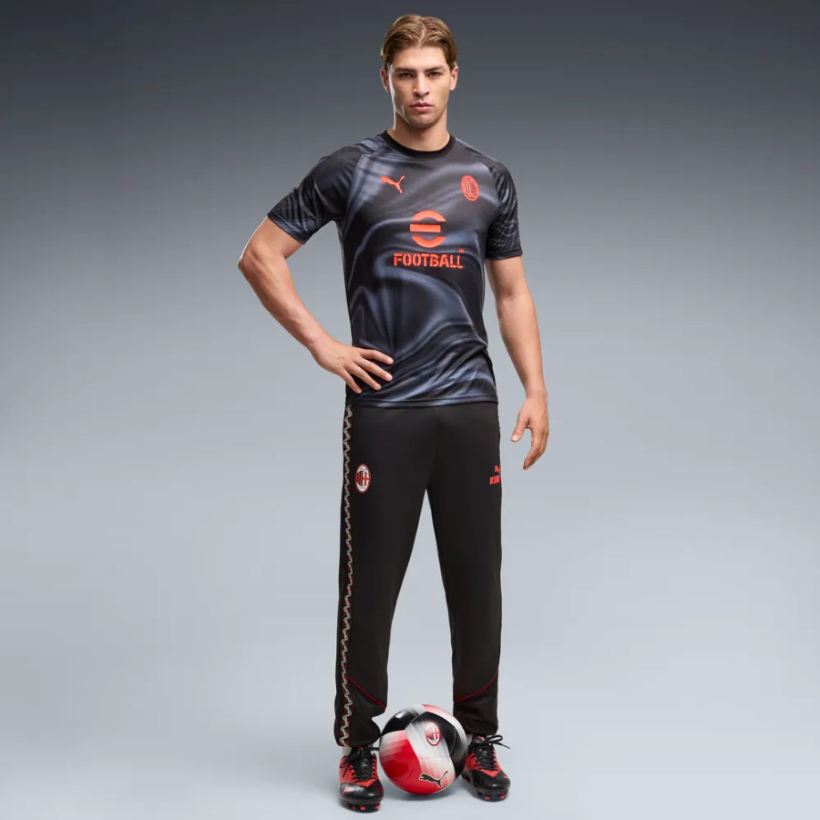 Maillot avant match Milan AC noir rouge