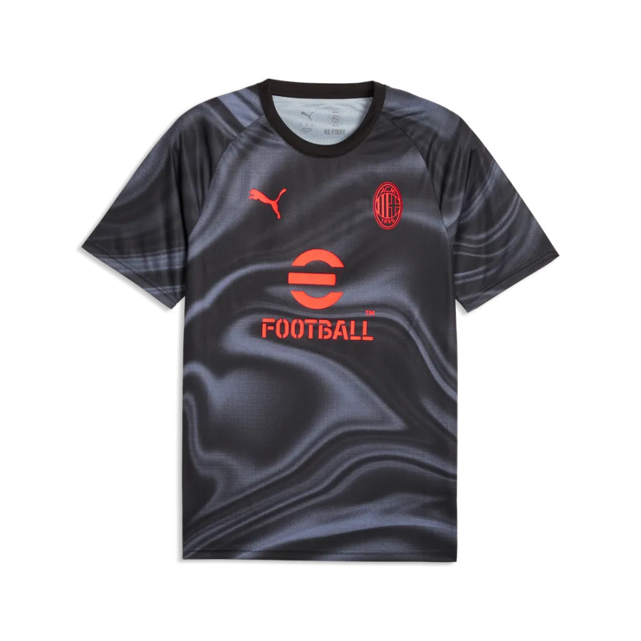 Maillot avant match Milan AC noir rouge