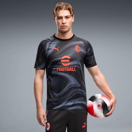 Maillot avant match Milan AC noir rouge