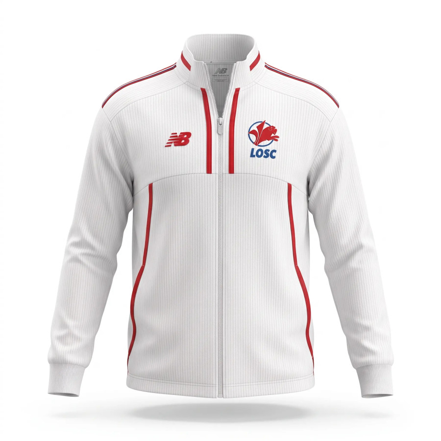 Veste survêtement LOSC blanc rouge