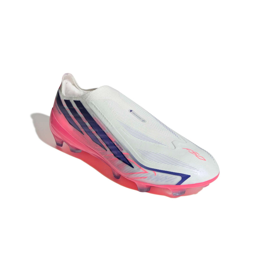 adidas F50 Hyperfast Pro Laceless FG blanc rose