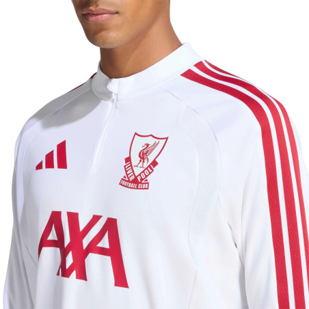 Sweat zippé Liverpool blanc rouge