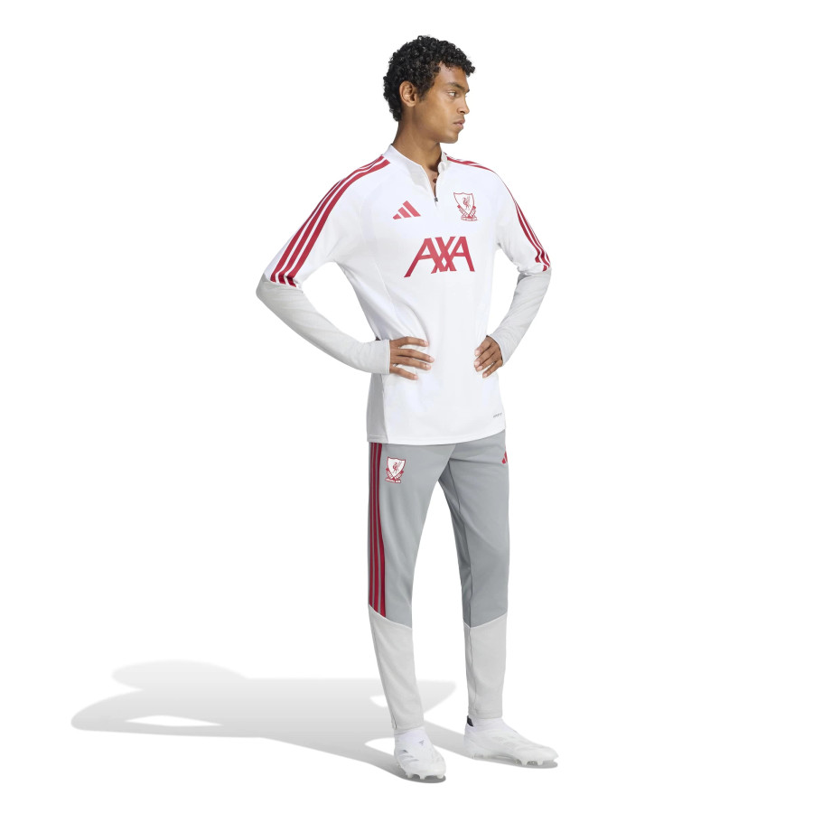 Sweat zippé Liverpool blanc rouge