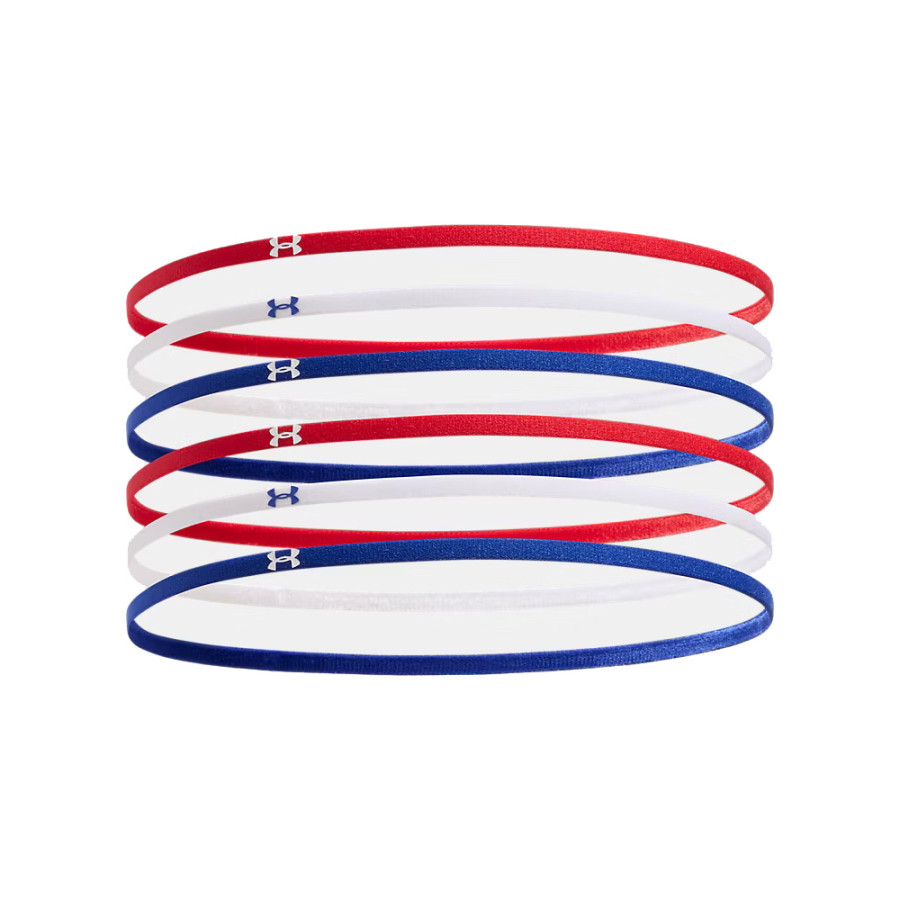 Lot 6 bandeaux Under Armour bleu blanc rouge