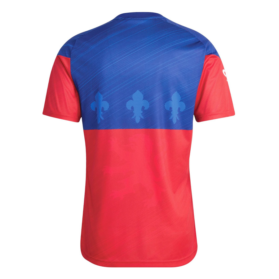 Maillot avant match OL bleu rouge