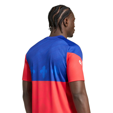 Maillot avant match OL bleu rouge