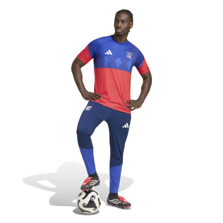 Maillot avant match OL bleu rouge
